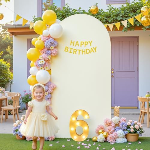 6 FT Arch Backdrop Cover Stretchy Ivory Arch Covers Elastic Spandex Fabric for Chiara Backdrop Stand, Wedding, alternate view