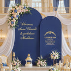 6 FT Arch Backdrop Cover Stretchy Navy Blue Arch Covers Elastic Spandex Fabric for Chiara Backdrop Stand, alternate view 3