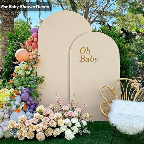 6 FT Arch Backdrop Cover, Wedding Beige Arch Covers Stretchy Backdrop Spandex Fitted for Chiara Stand Birthday, alternate
