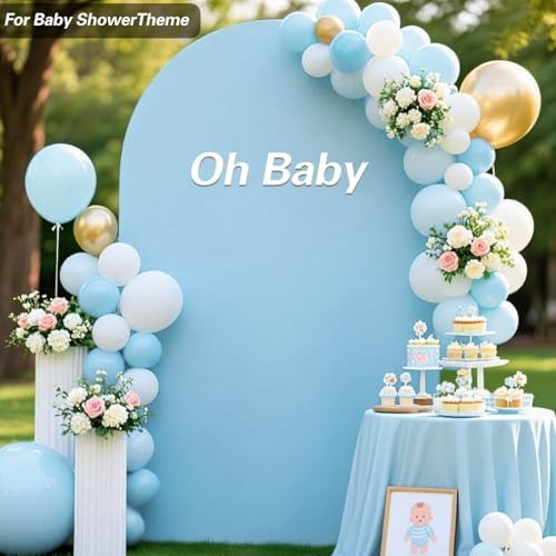 6 FT Arch Backdrop Cover, Wedding Blue Arch Covers Stretchy Backdrop Spandex Fitted for Chiara Stand Birthday, alternate view