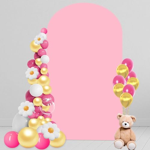 6 FT Arch Backdrop Cover, Wedding Pink Arch Covers Stretchy Backdrop Spandex Fitted for Chiara Stand Birthday
