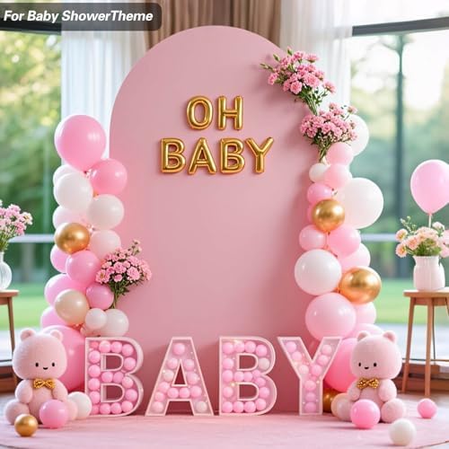 6 FT Arch Backdrop Cover, Wedding Pink Arch Covers Stretchy Backdrop Spandex Fitted for Chiara Stand Birthday, alternate view
