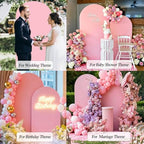 6 FT Arch Backdrop Cover, Wedding Pink Arch Covers Stretchy Backdrop Spandex Fitted for Chiara Stand Birthday, alternate view