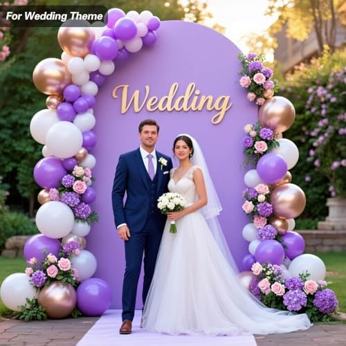 6 FT Arch Backdrop Cover, Wedding Purple Arch Covers Stretchy Backdrop Spandex Fitted for Chiara Stand Birthday, alternate