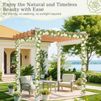 6 FT Artificial Eucalyptus Flower Garland, 8 Champagne Roses, 1 pcs, alternate view 5