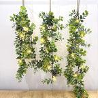 6 FT Christmas Eucalyptus Garland with Lights, 3 Pack Artificial Greenery Garland with 20 Warm LED Lights with, alternate