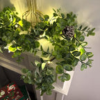 6 FT Christmas Eucalyptus Garland with Lights, 3 Pack Artificial Greenery Garland with 20 Warm LED Lights with, alternate