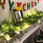 6 FT Christmas Eucalyptus Garland with Lights, Artificial Greenery Garland with 20 Warm LED Lights Star Accents, alternate