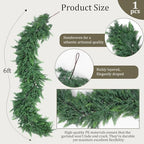6 FT Christmas Garland, 2 Pcs Real Touch Cedar Garlands, alternate view 3