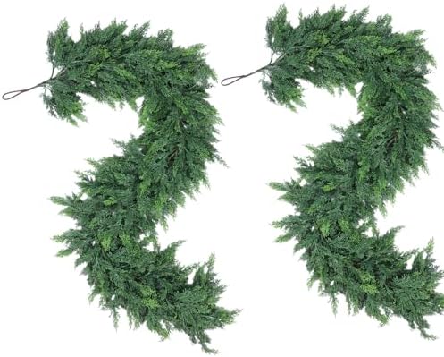 6 FT Christmas Garland, 2 Pcs Real Touch Cedar Garlands, alternate view 4