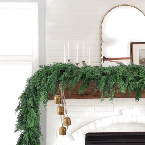 6 FT Christmas Garland, 2 Pcs Real Touch Cedar Garlands, alternate view 6