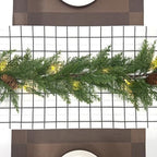 6 FT Christmas Garland with Lights, Battery Operated Pre-Lit Pine Cone Greenery, 20 Warm LEDs Artificial Xmas, alternate view