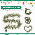 6 FT Christmas Garland with Lights, Battery Operated Prelit Garland, alternate view 4