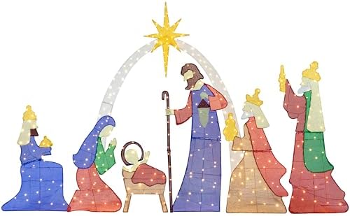 6 FT Christmas Outdoor Nativity Scene Set, 7pcs Holy Family, alternate view 6