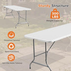 6 FT Folding Picnic Table 2 Pack, Easy to Fold and Store, alternate view 4