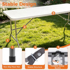 6 FT Folding Picnic Table 2 Pack, Easy to Fold and Store, alternate view 5