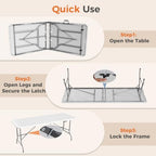 6 FT Folding Picnic Table 2 Pack, Easy to Fold and Store, alternate view 6