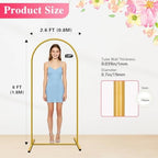 6 FT Metal Arch Backdrop Stand, Party Balloon Arch Stand, alternate view 3