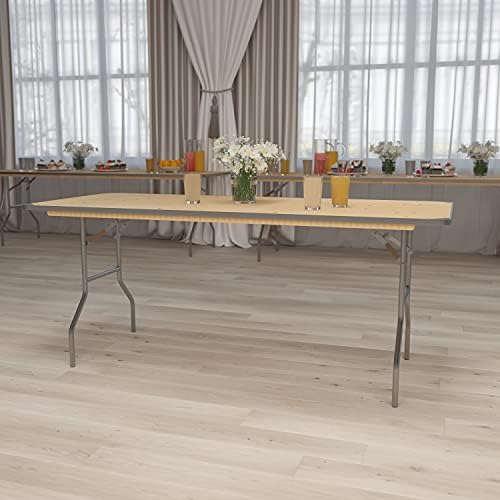 6 ft Metal Folding Rectangular Banquet Table, alternate view 2