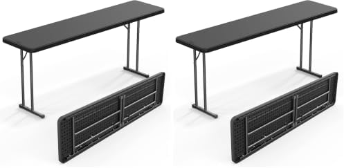 6 FT Narrow Folding Table, Premium Quality HDPE Material and Sturdy Metal Frame, Perfect for Buffet, Seminar