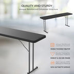 6 FT Narrow Folding Table, Premium Quality HDPE Material and Sturdy Metal Frame, Perfect for Buffet, Seminar, alternate view