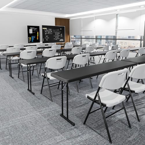 6 FT Narrow Folding Table, Premium Quality HDPE Material and Sturdy Metal Frame, Perfect for Buffet, Seminar, alternate view