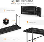 6 FT Narrow Folding Table, Tabletop Folded in Half, Premium Quality HDPE Material and Sturdy Metal Frame, alternate view 4