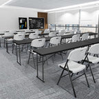 6 FT Narrow Folding Table, Tabletop Folded in Half, Premium Quality HDPE Material and Sturdy Metal Frame, alternate view 6