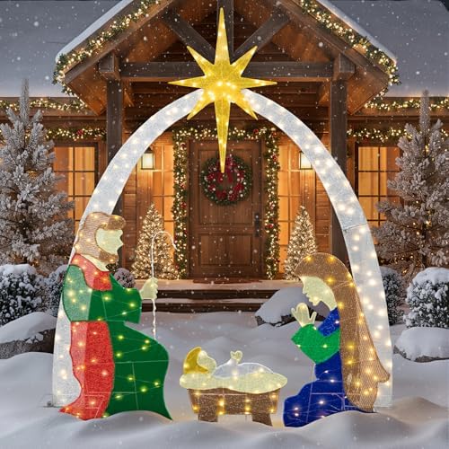 6 FT Nativity Scene Outdoor Christmas Decoration, 4 PC Set