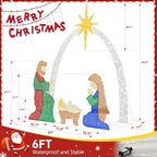 6 FT Nativity Scene Outdoor Christmas Decoration, 4 PC Set, alternate view 2