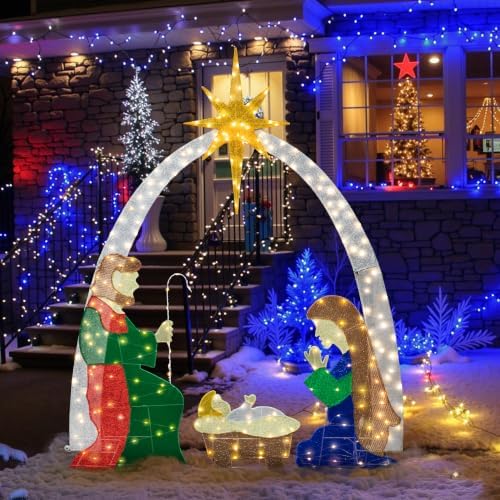 6 FT Nativity Scene Outdoor Christmas Decoration, 4 PC Set, alternate view 3