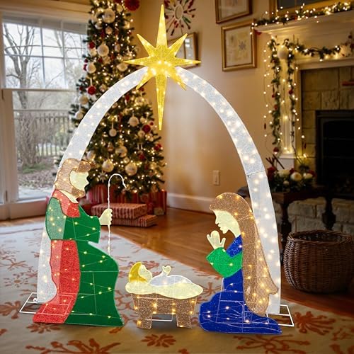 6 FT Nativity Scene Outdoor Christmas Decoration, 4 PC Set, alternate view 4