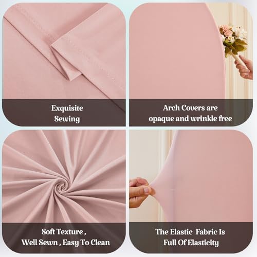 6 FT Pink Arch Backdrop Cover Stretchy Dusty Pink Arch Covers Elastic Spandex Fabric for Chiara Backdrop Stand, alternate