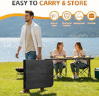 6 Ft Plastic Folding Table, Heavy Duty Portable Table for Indoor & Outdoor, Wood Grain Desktop & 350lbs Weight, alternate
