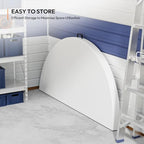 6 FT Round Folding Table | White | Portable Plastic Table, alternate view 6