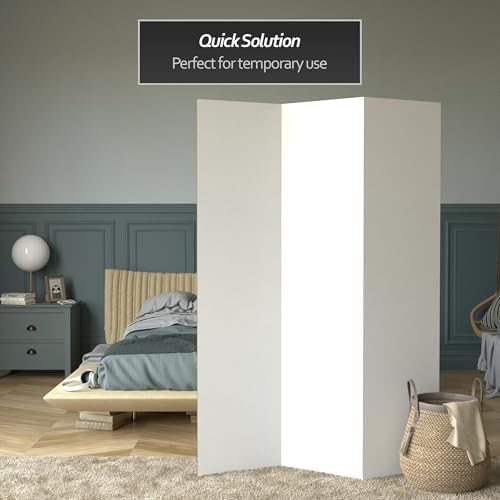 6 ft. Tall White Temporary Cardboard Folding Screen - 3 Panel, alternate view 2