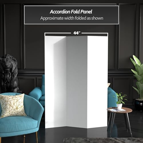 6 ft. Tall White Temporary Cardboard Folding Screen - 3 Panel, alternate view 3
