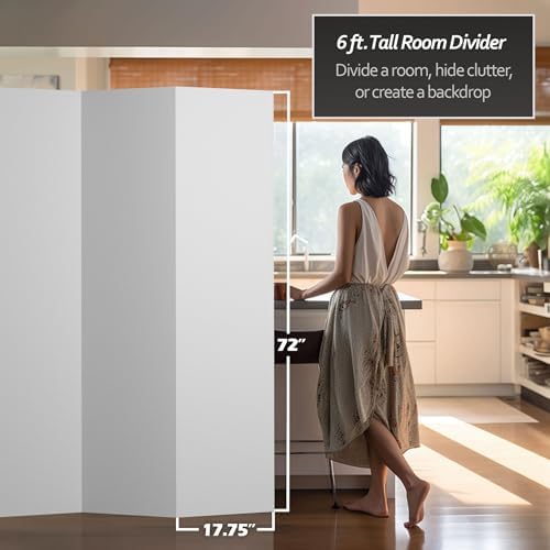 6 ft. Tall White Temporary Cardboard Folding Screen - 3 Panel, alternate view 5