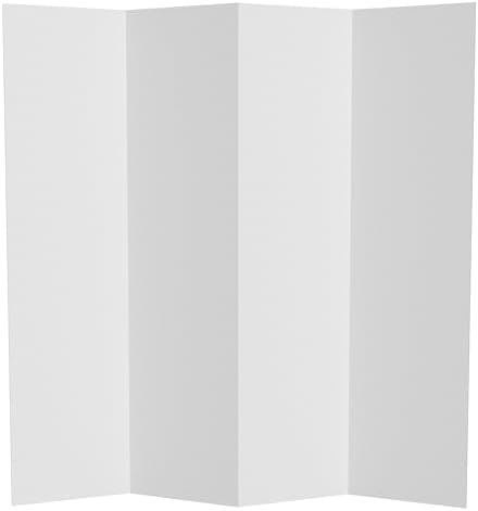 6 ft. Tall White Temporary Cardboard Folding Screen - 4 Panel