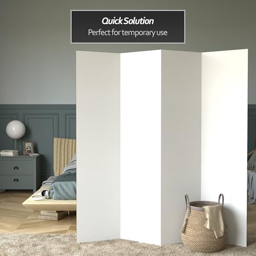 6 ft. Tall White Temporary Cardboard Folding Screen - 4 Panel, alternate view 2
