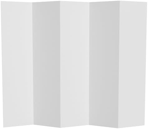 6 ft. Tall White Temporary Cardboard Folding Screen - 5 Panel