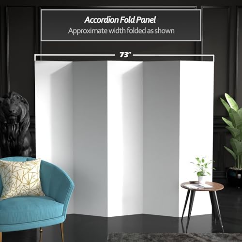 6 ft. Tall White Temporary Cardboard Folding Screen - 5 Panel, alternate view 3