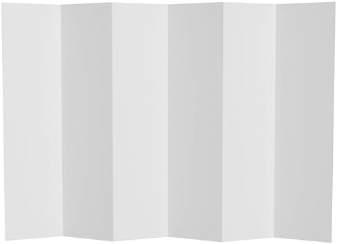 6 ft. Tall White Temporary Cardboard Folding Screen - 6 Panel in White