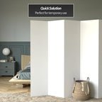 6 ft. Tall White Temporary Cardboard Folding Screen - 6 Panel in White, alternate view 2