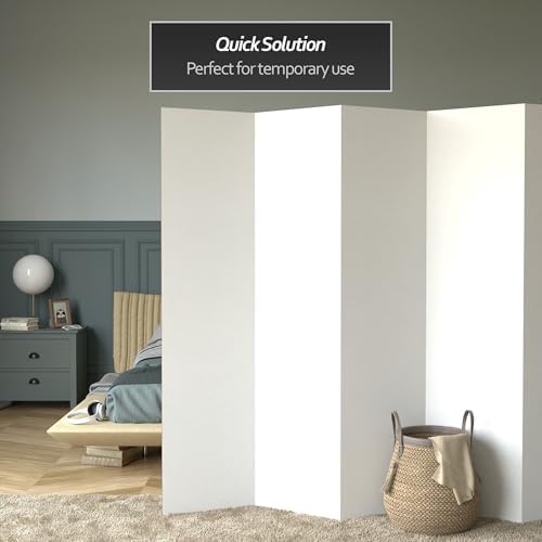 6 ft. Tall White Temporary Cardboard Folding Screen - 6 Panel in White, alternate view 2
