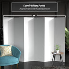 6 ft. Tall White Temporary Cardboard Folding Screen - 6 Panel in White, alternate view 3