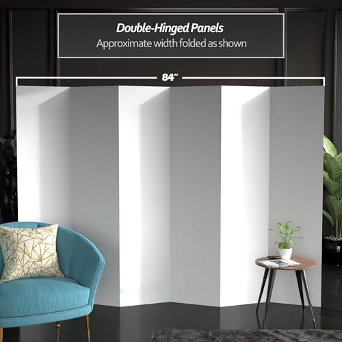 6 ft. Tall White Temporary Cardboard Folding Screen - 6 Panel in White, alternate view 3