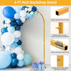 6 FT Wedding Arch Frame Backdrop Stand for Party, Balloon Arch Stand, Wedding Arches for Ceremony, Metal Gold, alternate view