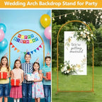 6 FT Wedding Arch Frame Backdrop Stand for Party, Balloon Arch Stand, Wedding Arches for Ceremony, Metal Gold, alternate view