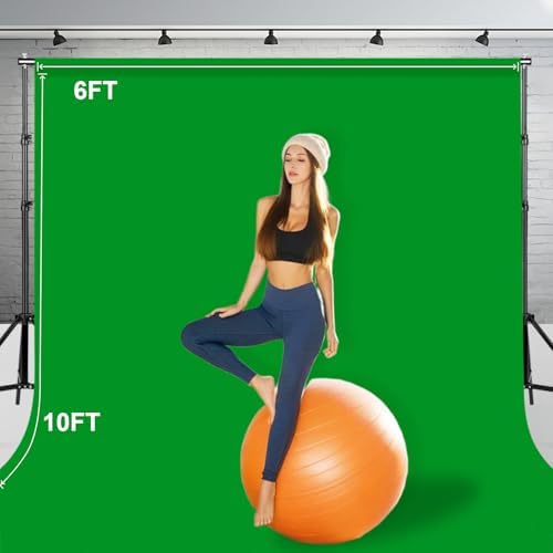 6 Ft x 10 Ft Photography Backdrop Green Screen, Green Background Non-Reflective Fabric Wrinkle Resistance, alternate view 7